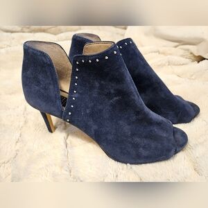 White House Black Market Midnight Blue Heeled Boots